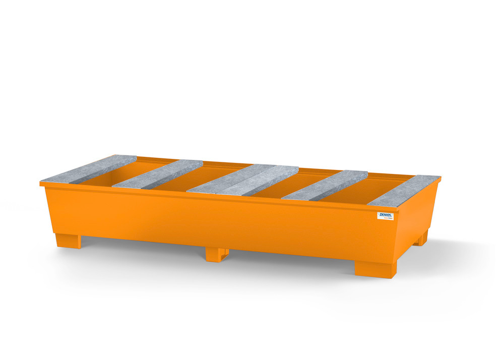 Spill pallet base-line in steel for 2 IBC, painted, 2 mm, support profile - 1