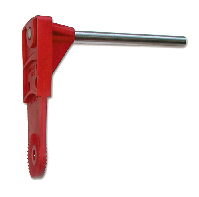 Small blocking post for locking levers, T handles and other mechanical equipment - 1