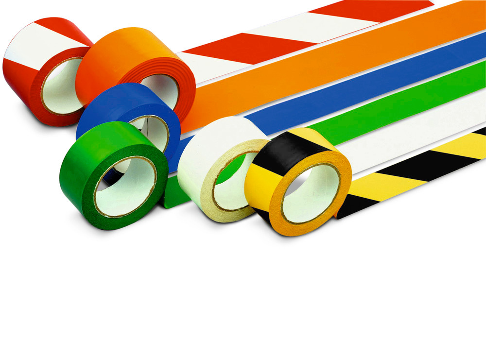 Floor marking tape, 75 mm wide, orange, 2 rolls - 2