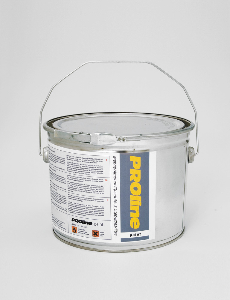 Farba do znakowania hal PROline-paint jednoskładnikowa, 5 l, ok. 20 m2, srebrnoszara, RAL 7001 - 1