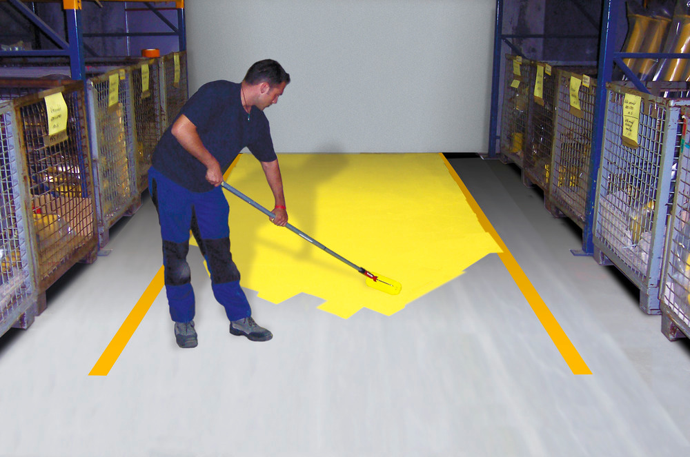 PROline-paint 2K- peinture de sol intérieur, 5 l, à base d'eau, env. 20-25 m², jaune, RAL 1003 - 2