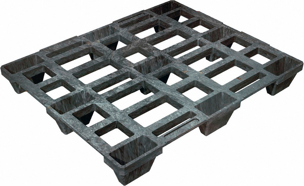 Industry pallet 1020-I, heavy duty, made from plastic, with 9 feet, nestable - 1