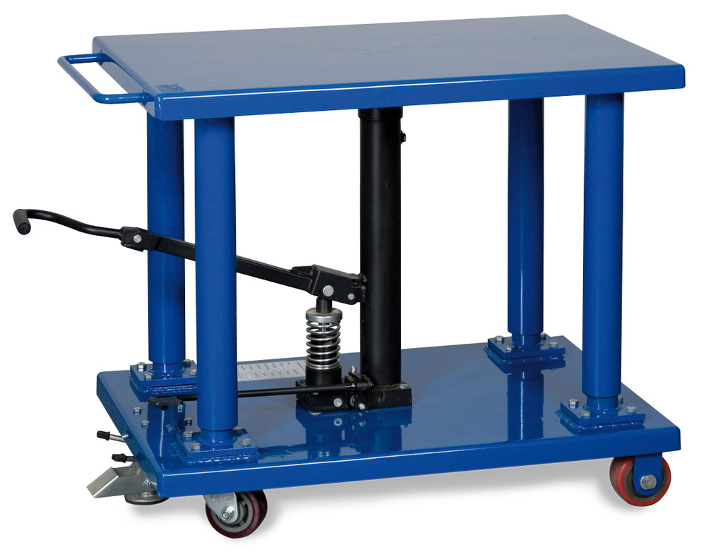 Hydraulický zvedací stůl 800 x 1200 mm, pojízdný, nosnost 900kg - 1