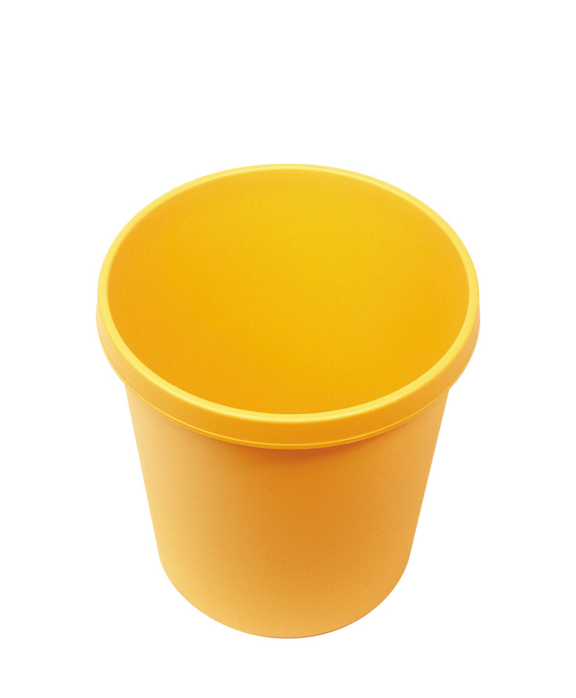 Balde do lixo com pega perimetral, volume de 18 litros, amarelo
