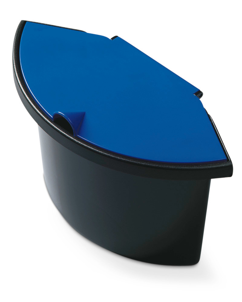 Afvalemmerinzet met deksel, voor afvalbakken van 18 liter, inhoud 2 l, zwart/blauw - 1