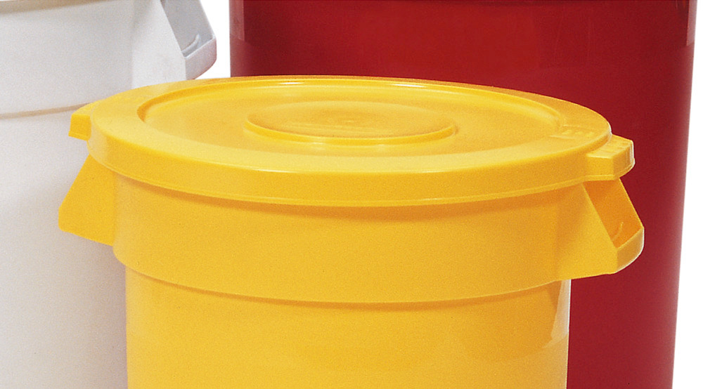 Couvercle pour poubelle multi-usage en polyéthylène (PE) de 120 litres, jaune - 1