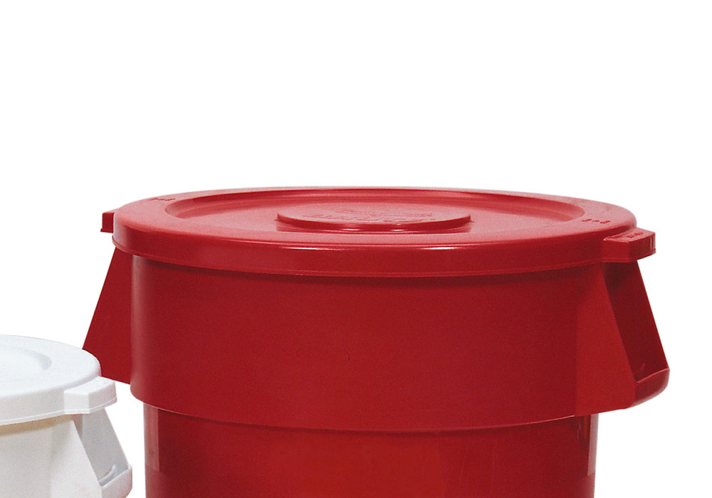 Låg til universalbeholder af polyethylen (PE) med 120 liters volumen, rød - 1
