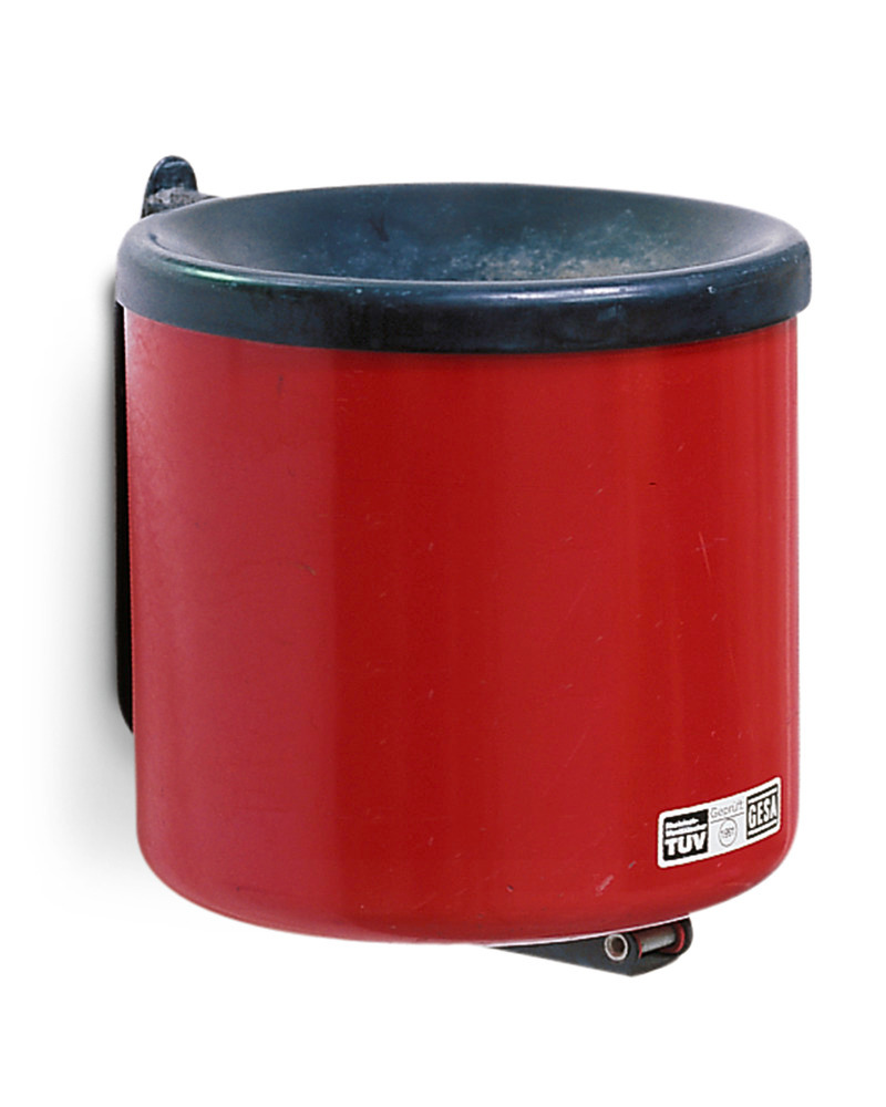 Cenicero de pared autoextinguible, volumen de 2,4 litros, rojo - 2