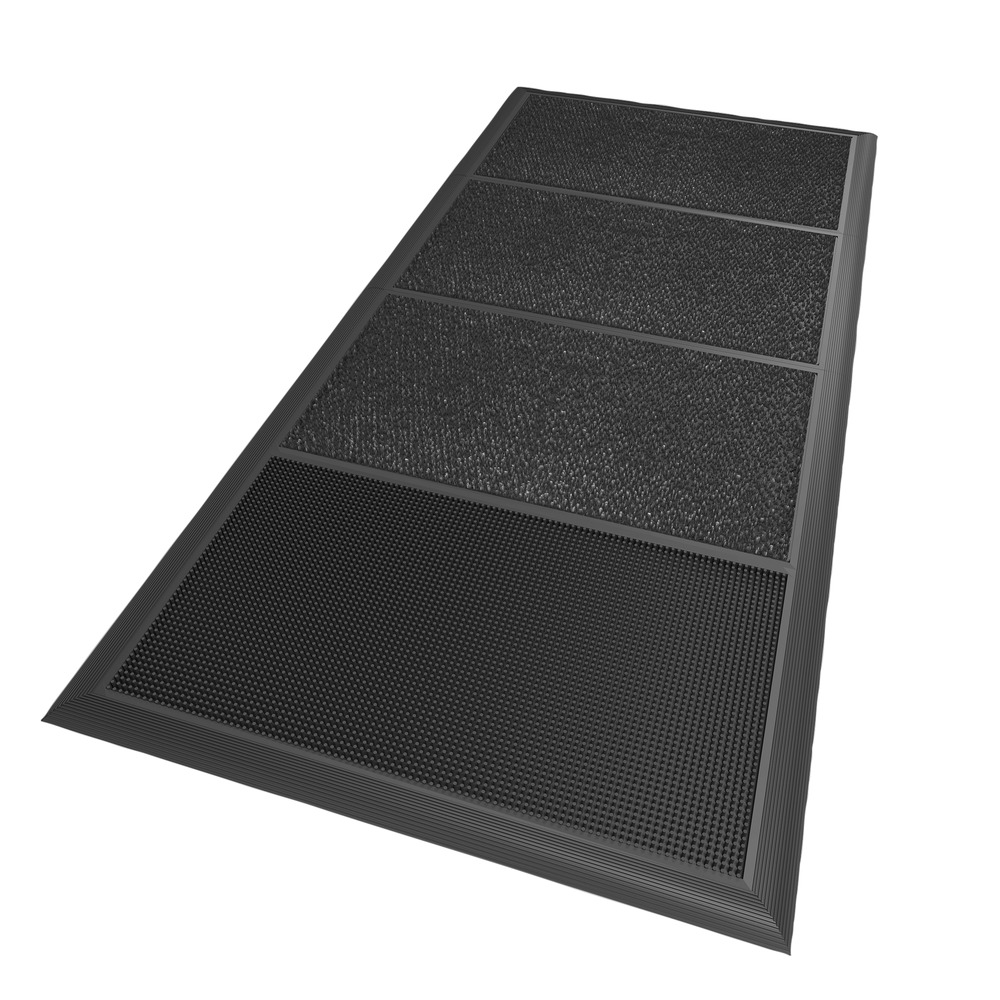 Fertőtlenítő szőnyeg SM, természetes gumi, fekete-szürke, 4 elemes, 914 x 2000 mm - 1