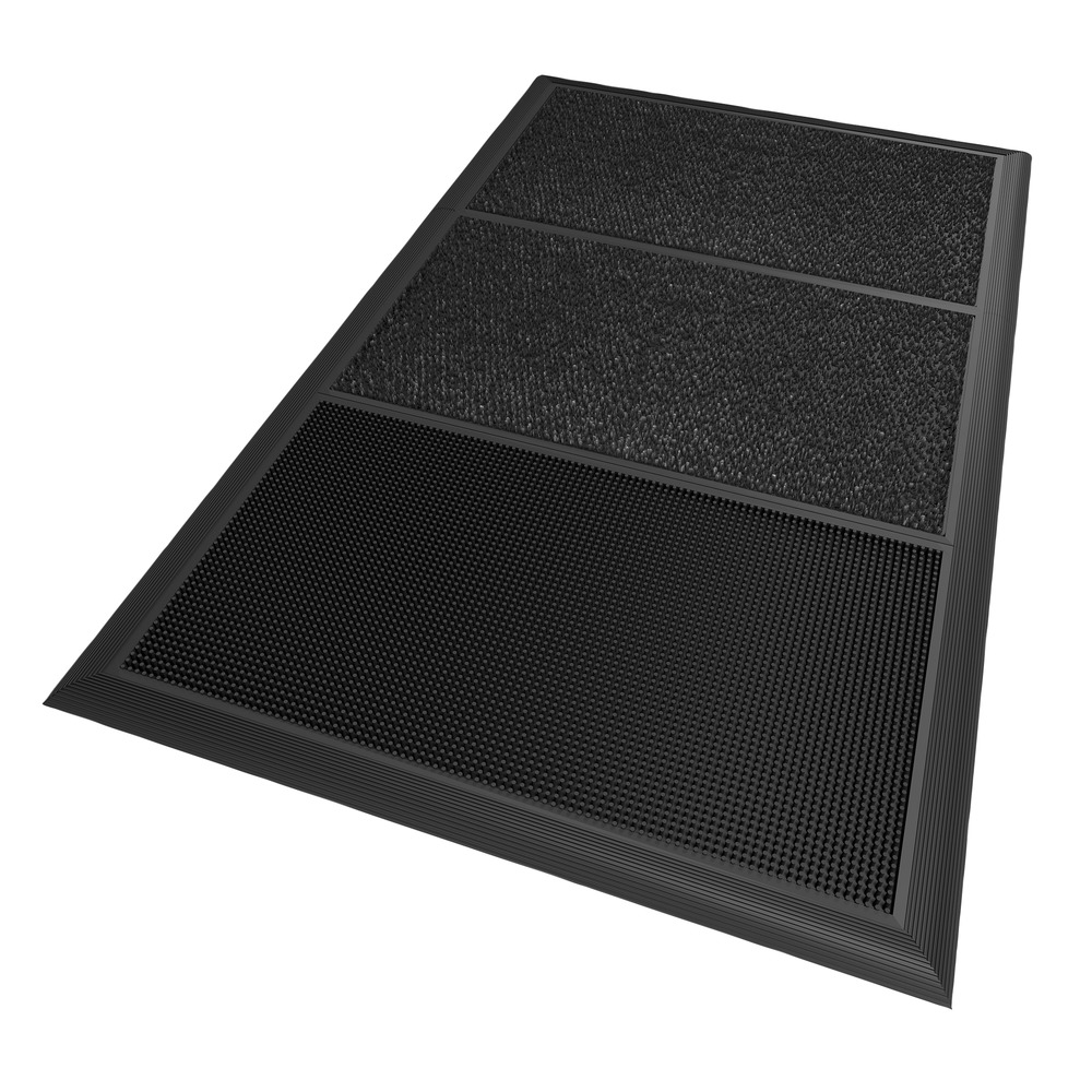 Fertőtlenítő szőnyeg SM, természetes gumi, fekete-szürke, 3 elemes, 914 x 1525 mm - 1