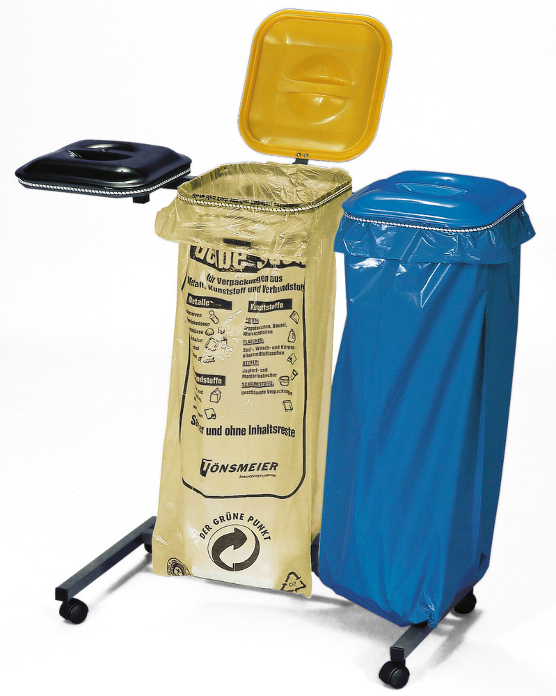 Afvalzakstandaard als mobiele versie, voor 3 zakken - 1