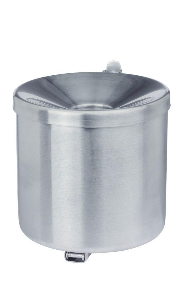 Self extinguishing wall mounted ashtray stainless steel, 0.6 litre volume - 1