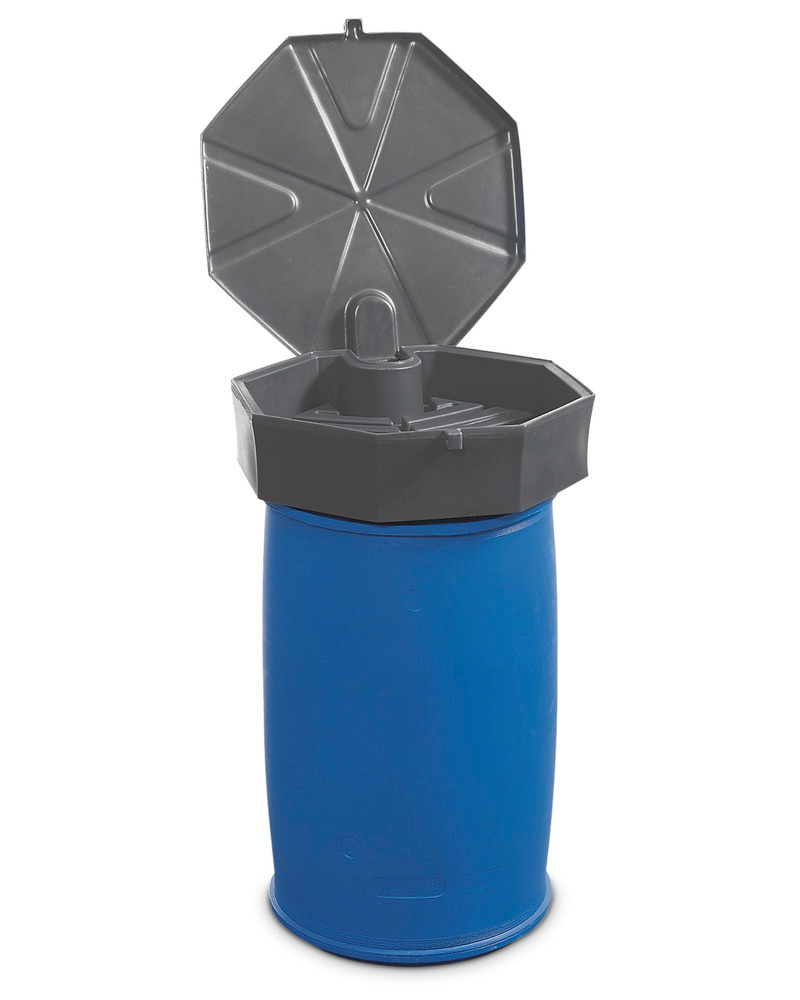 FALCON Drum funnel in polyethylene (PE), honeycomb design, 22 L volume, with strainer and lid - 3