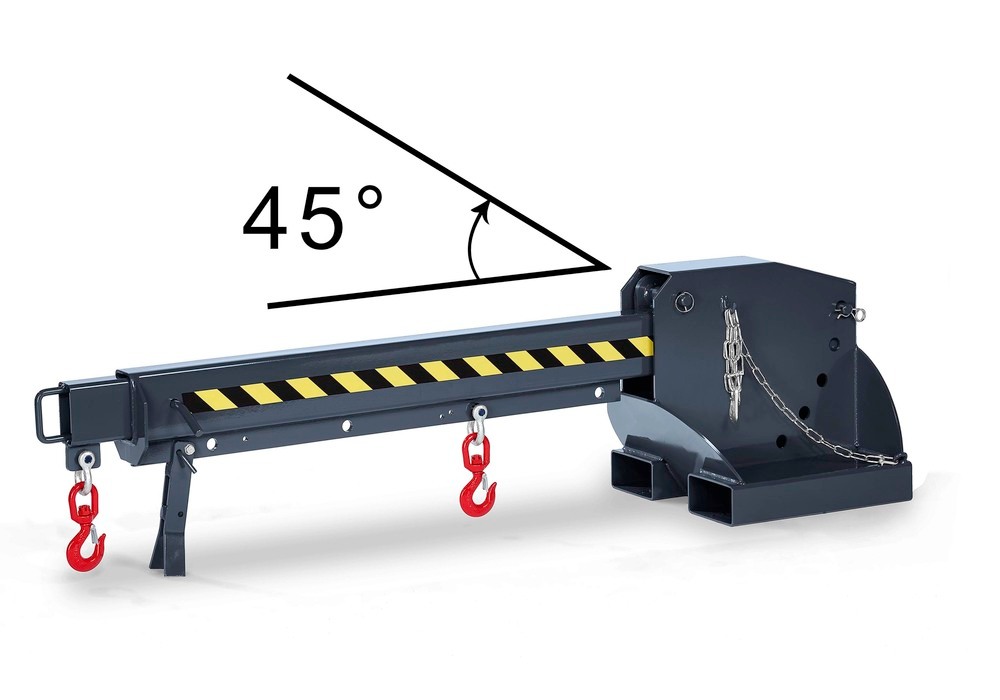 Crane arm, extendable and height adjustable, load capacity 1250 - 8000 kg, anthracite - 1