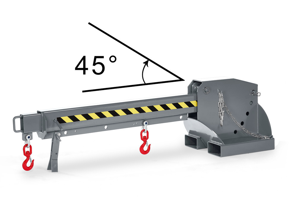 Crane arm, extendable and height adjustable, load capacity 1250 - 8000 kg, grey - 1