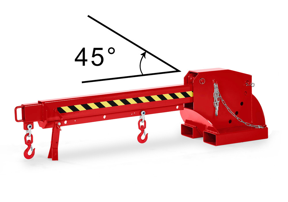 Brazo de grúa extraíble con altura regulable para toro, capacidad de carga 1000 - 5000 kg, rojo - 1