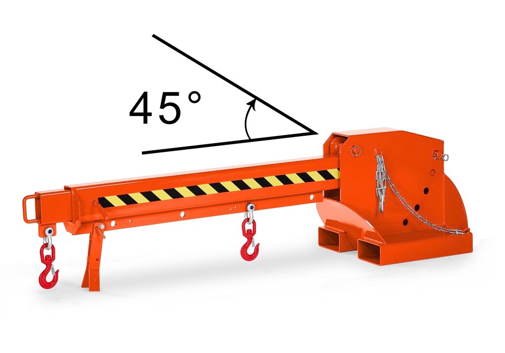 Crane arm, extendable and height adjustable, load capacity 650 - 3000 kg, orange - 1