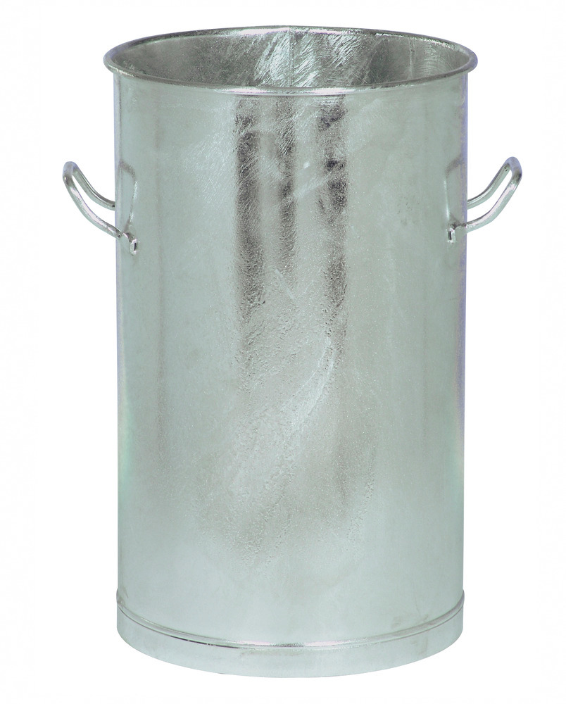 Cubo de basura de chapa de acero, volumen 80 litros, galvanizado - 1