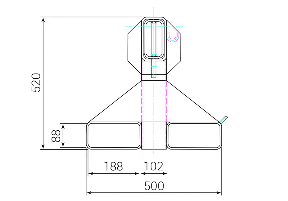 Brazo de grúa extraíble para carretilla elevadora / toro, capacidad de carga 1000 - 5000 kg, azul - 4