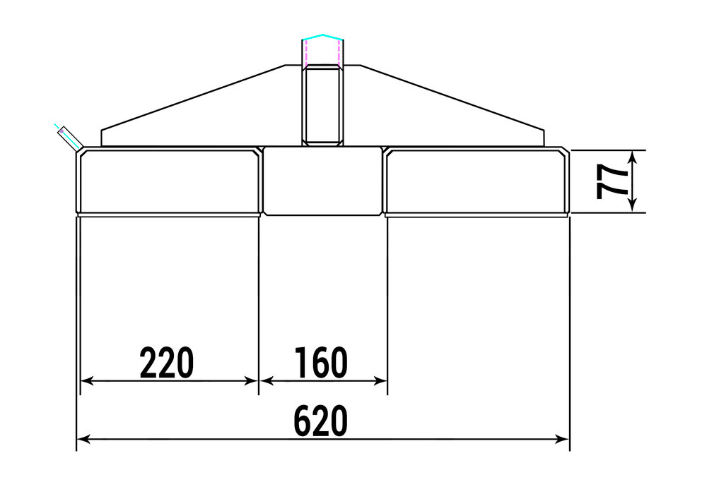 Load arm, angle 25°, telescopic, load capacity 175 - 1000 kg, galvanised - 4