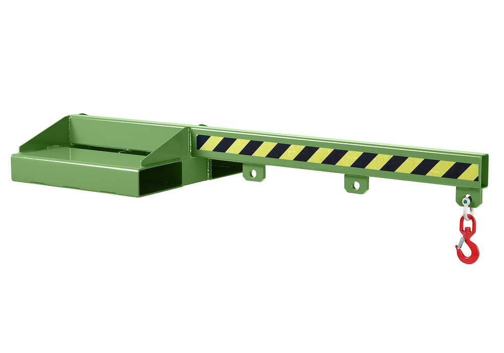 Brazo de carga para carretilla elevadora / toro, 1500 mm, capacidad de carga 1050 - 5000 kg, verde