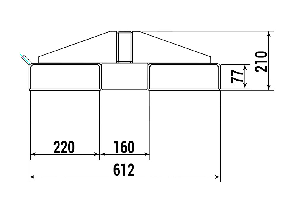 Kranarm, 2400 mm, bæreevne 250 - 2500 kg, galvaniseret - 4