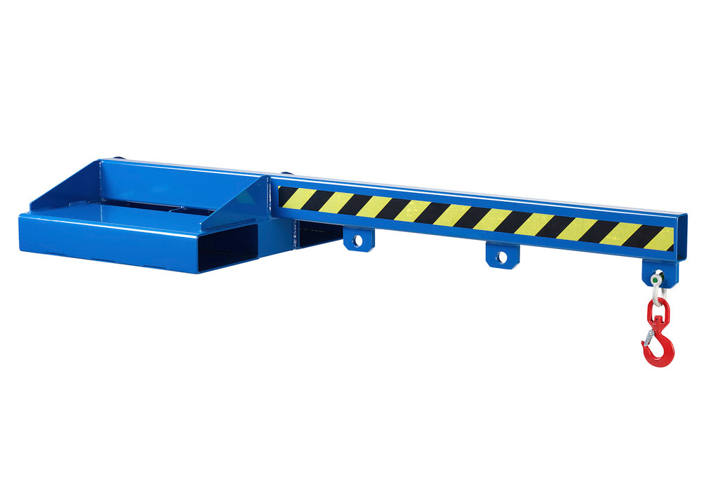 Brazo de carga para carretilla elevadora / toro, 1500 mm, capacidad de carga 550-2500 kg, azul