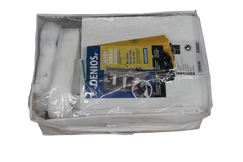 Kit d'absorbants mobile DENSORB, absorbants en sac compact et léger 50 L,« hydrocarbure » - 2