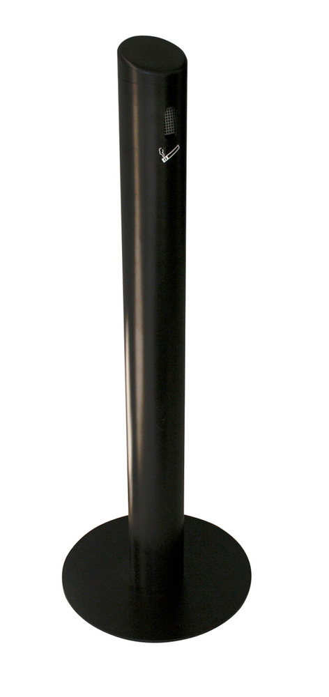 Cendrier colonne design, avec tamis de sécurité, noir - 1