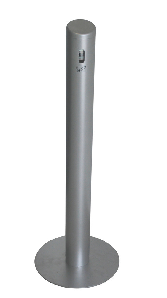 Slimline design staande asbak, met veiligheidszeef, zilver - 1