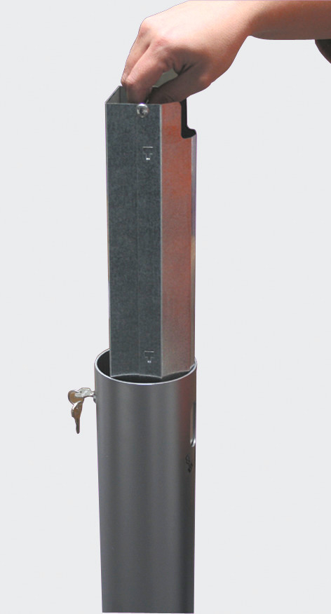 Schlanker Design-Standascher, mit Sicherheitssieb, silber - 4