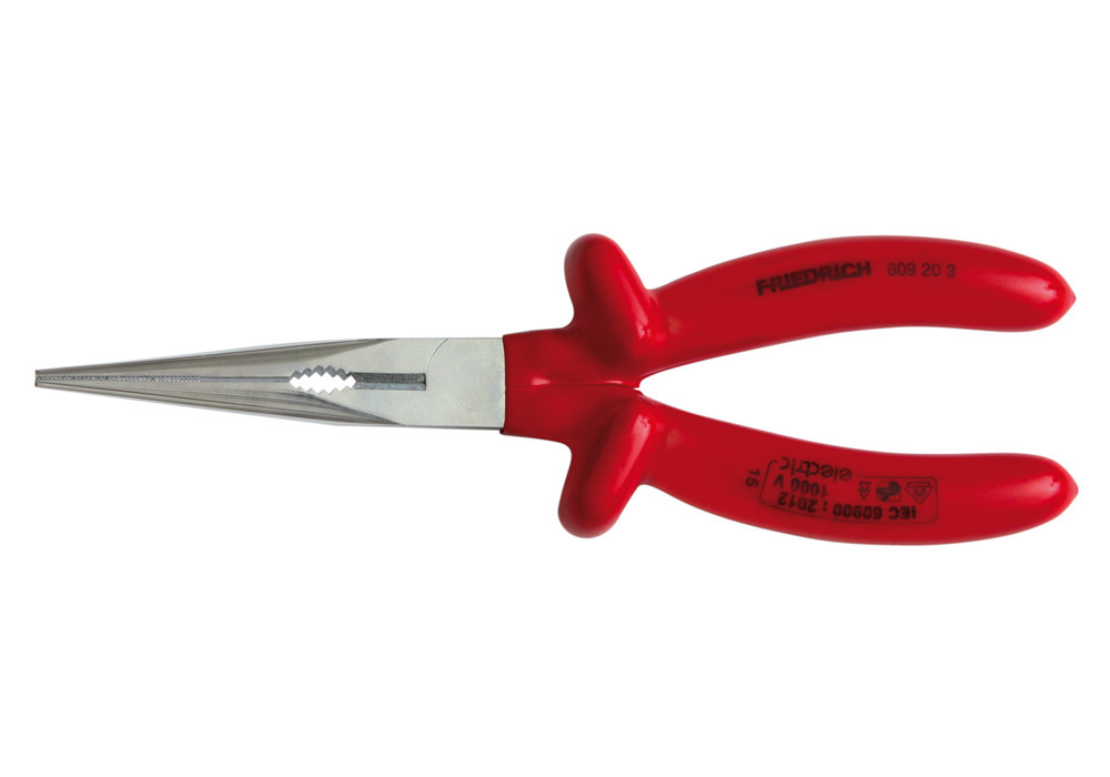 Telephone pliers straight, 160 mm, chrome-plated tool steel, dip insulated, 1000V
