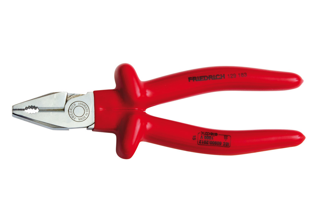 Special power combi pliers, 180 mm, chrome-plated tool steel, dip insulated, 1000V