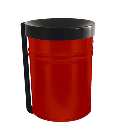 Selbstlöschender Abfallbehälter, 16 Liter, Stahl, rot - 1