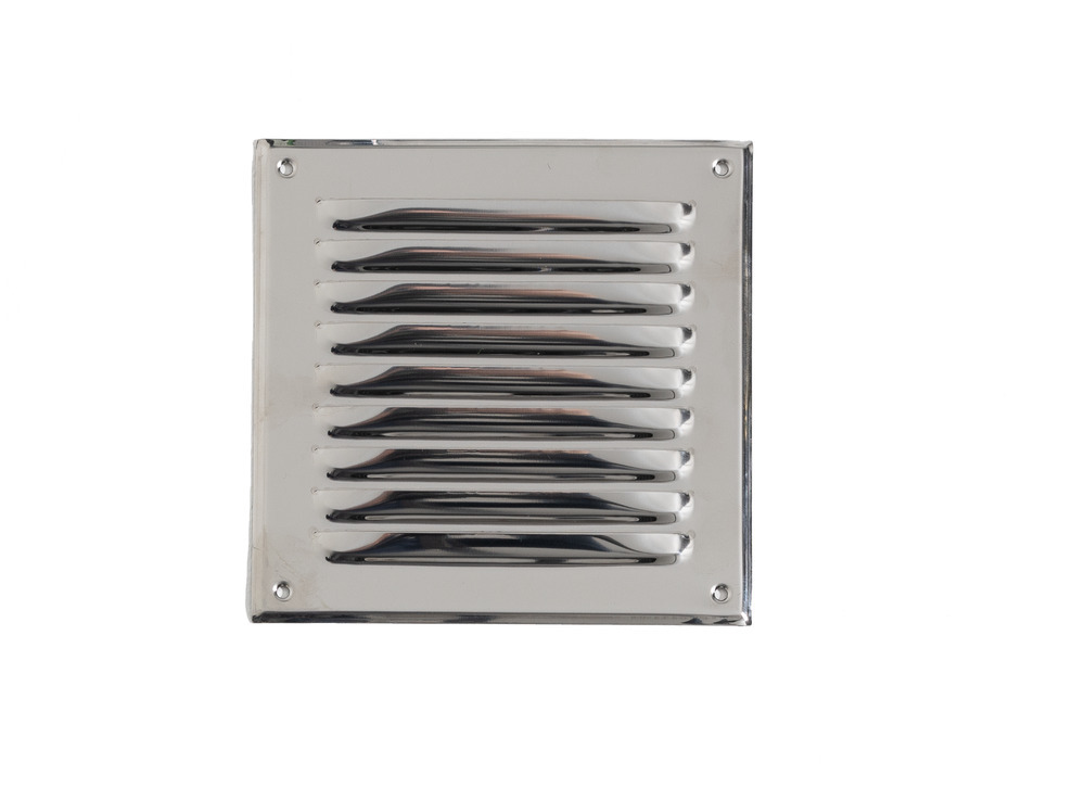 Roestvrij stalen ventilatierooster, 200 x 200 mm, set van 2 incl. bevestigingsmateriaal - 2