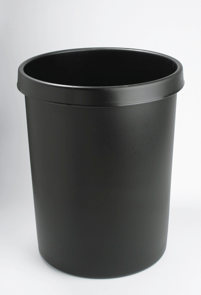 Large paper bin with edge grip, 45 litre volume, black - 1