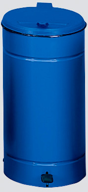 Avfalls- och återvinningsbehållare med pedal, för säckar på 70 liter, blå - 1