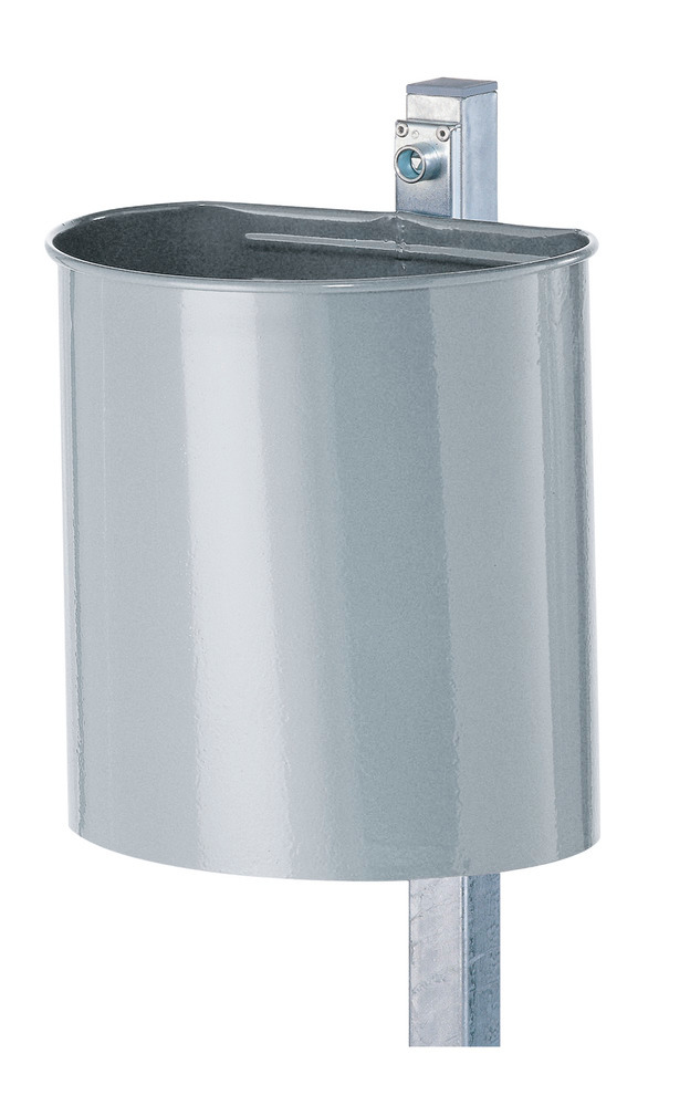Abfallbehälter aus Stahl, mit Wandschiene, 20 Liter Volumen, anthrazit-eisenglimmer - 1