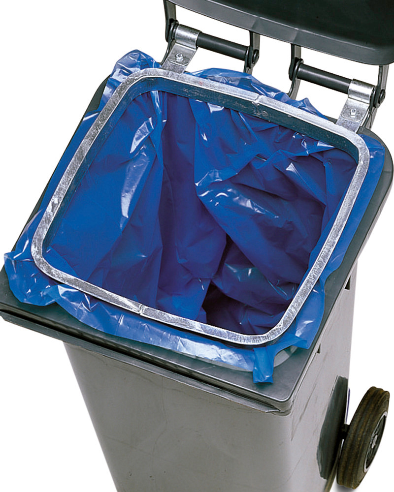 Bolsa con pliegues laterales para cubos de basura de 120 litros de volumen, 100 unidades - 1