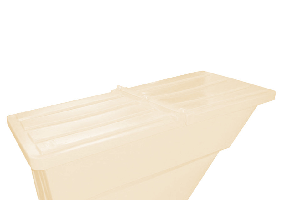 Tilt Truck Lid - Poly Construction - 2.2 yd - Natural - 39 in x 52 in x 7 in - 2