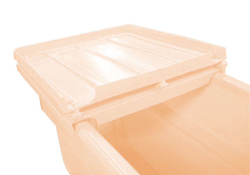 Tilt Truck Lid - Poly Construction - 2.2 yd - Natural - 39 in x 52 in x 7 in - 1