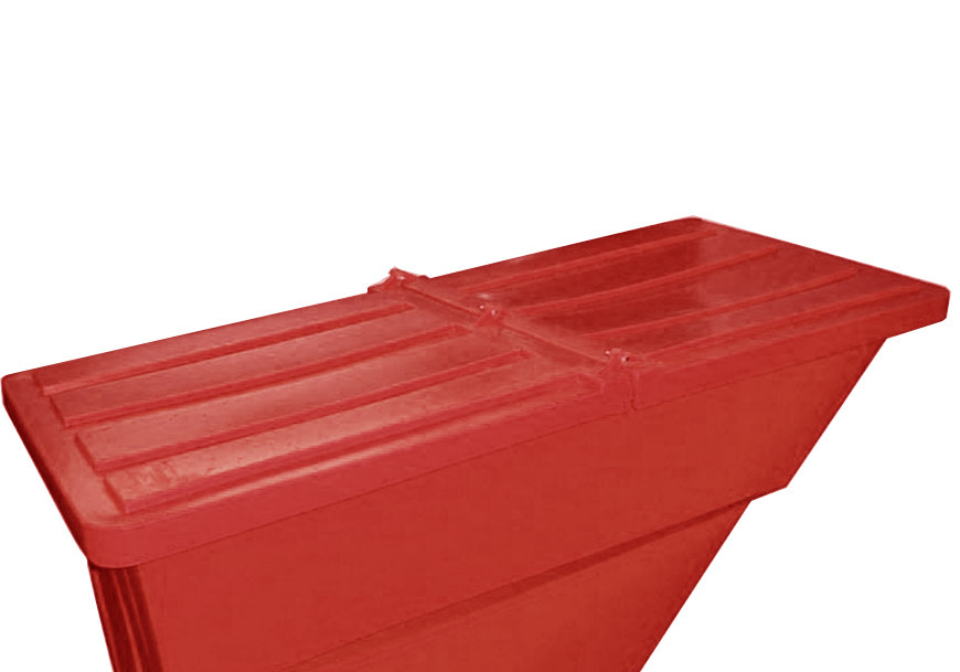 Tilt Truck Lid - Poly Construction - 2.2 yd - Red - 39 in x 52 in x 7 in - 2