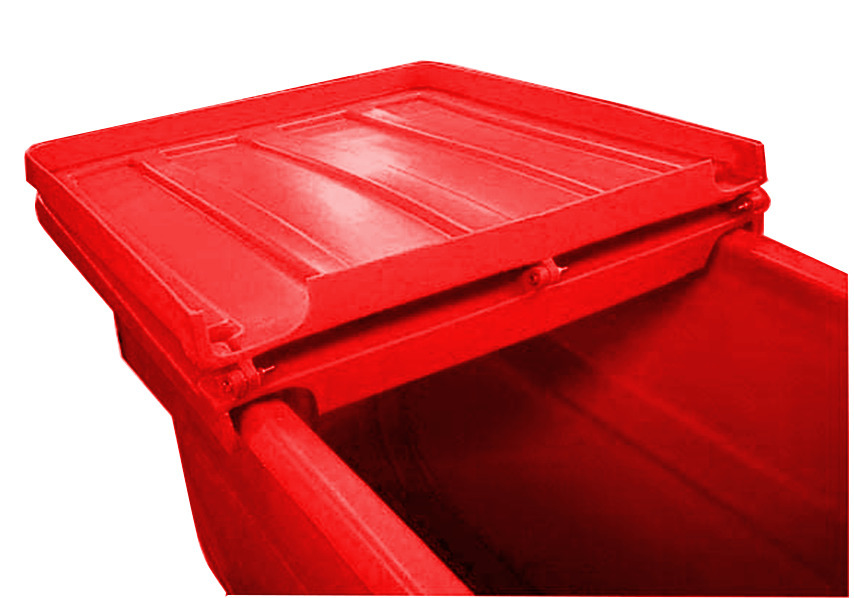Tilt Truck Lid - Poly Construction - 2.2 yd - Red - 39 in x 52 in x 7 in - 1