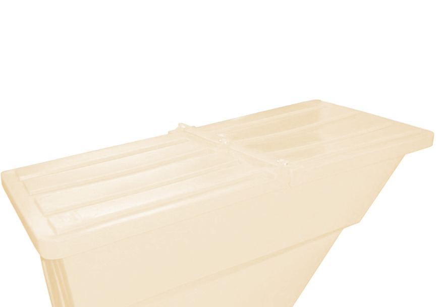 Tilt Truck Lid - Poly Construction - 1.7 yd - Natural - 39 in x 42 in x 8 in - 2