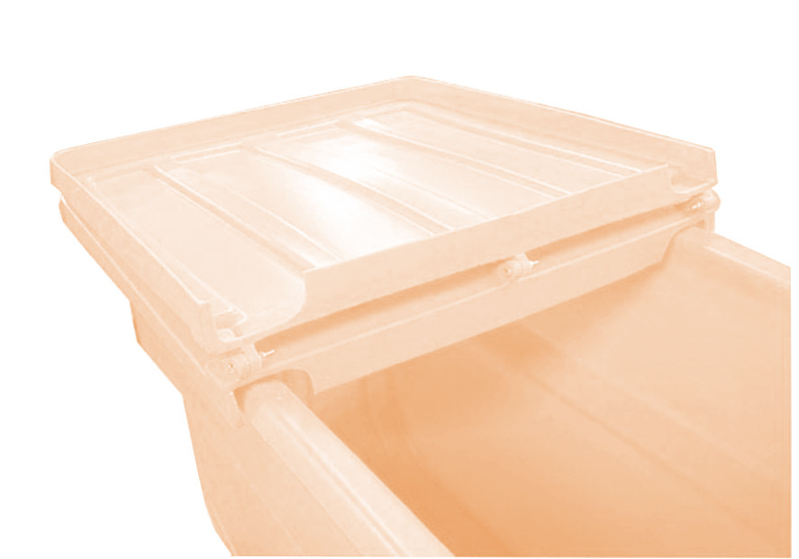 Tilt Truck Lid - Poly Construction - 1.7 yd - Natural - 39 in x 42 in x 8 in - 1