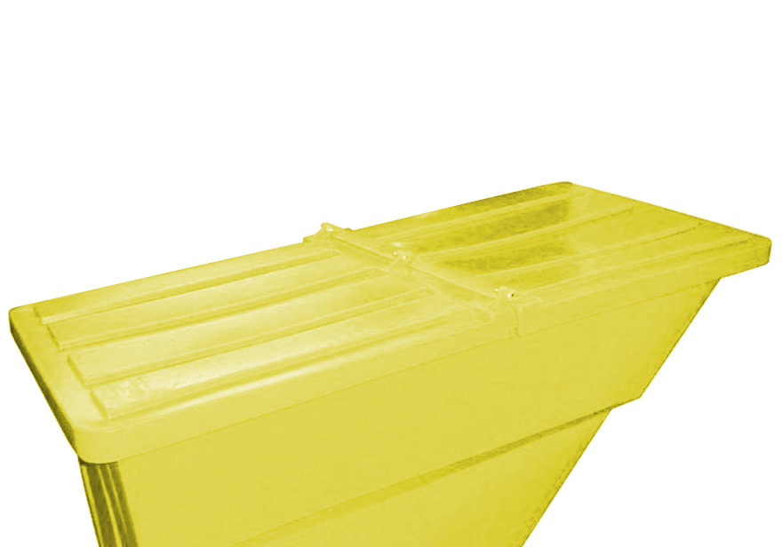 Tilt Truck Lid - Poly Construction - 1.7 yd - Yellow - 39 in x 42 in x 8 in - 2