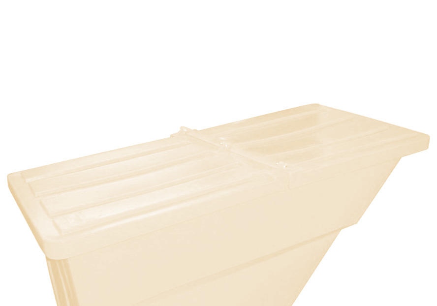 Tilt Truck Lid - Poly Construction - 1.1 yd - Natural - 35 in x 34 in x 7 in - 2