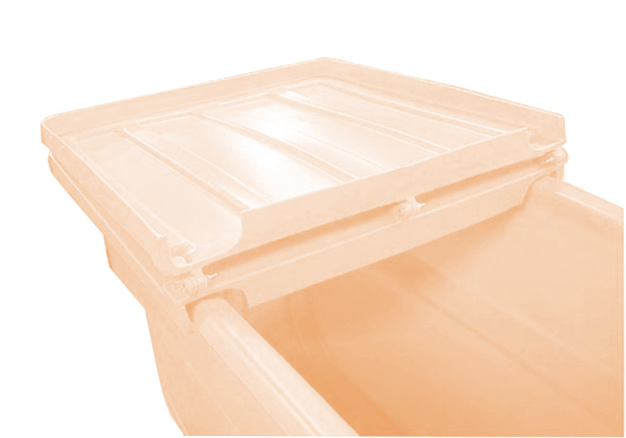 Tilt Truck Lid - Poly Construction - 1.1 yd - Natural - 35 in x 34 in x 7 in - 1