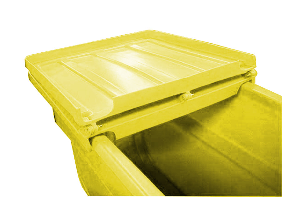 Tilt Truck Lid - Poly Construction - 1.1 yd - Yellow - 35 in x 34 in x 7 in - 1