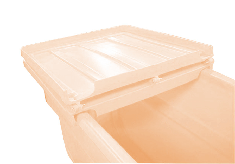 Tilt Truck Lid - Poly Construction - 5/8 yd - Natural - 29 in x 28 in x 6 in - 1